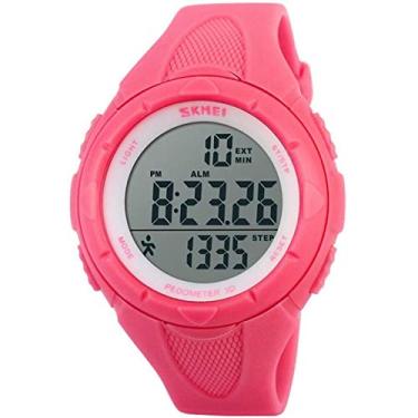 Imagem de Relógio de pulso digital esportivo para corrida e corrida à prova d'água para meninas, rosa