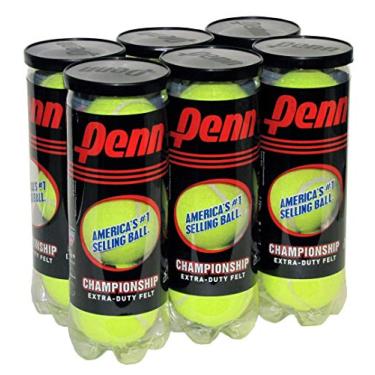 Imagem de Penn Championship Bolas de tênis de feltro extra - 6 latas, 18 bolas