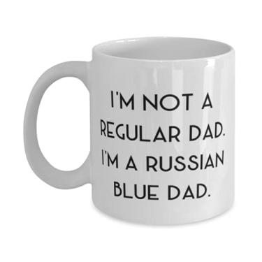 Imagem de Presentes perfeitos para gatos azuis russos, I'm Not a Regular Dad. I'm a Russian Blue Dad, Fancy Holiday 325 g Caneca Presentes para Cat Dad