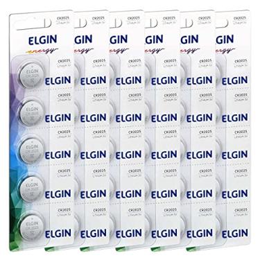 Imagem de 30 Baterias Pilhas Elgin CR2025 6 Cartelas C/ 5 Unidades