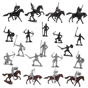 Imagem de HONMEET 1 Conjunto Modelo De Cavalo De Cavalaria Figuras De Ação Do Soldado Brinquedos Soldados Medievais Playset De Veículos Soldados Modelo Cavalo Guerreiro Boneca Mini Plástico Filho