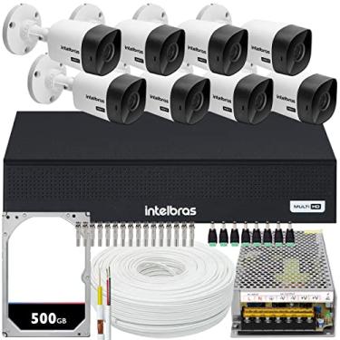 Imagem de Kit Cftv Monitoramento 8 Cameras Intelbras Vhc 1120 Hd 500gb