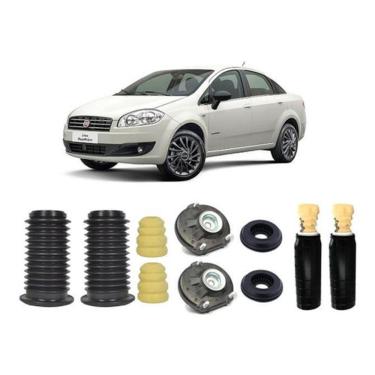 Imagem de Kit Coxim Amortecedor Dianteiro Traseiro Fiat Linea 2008/16