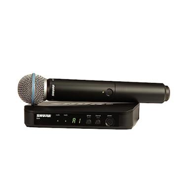 Imagem de SHURE Sistema de microfone sem fio BLX24/B58 com microfone vocal portátil BETA 58A (descontinuado pelo fabricante), BLX24/B58-J10