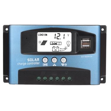 Imagem de Controlador De Carga Solar Sluffs, Controlador De Carga Solar Mppt, Controlador De Carga Solar MPPT 40/50/60/100a Visor LCD USB Duplo 12V 24V(40A)
