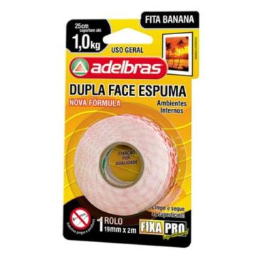 Imagem de Fita Dupla Face Espuma 19mm X 2M - Adelbras