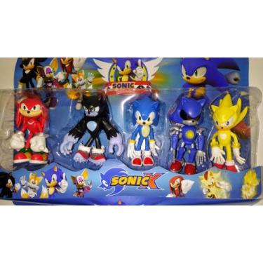 Coleção Boneco Action Figure Super Sonic Amarelo The Hedgehog 16cm