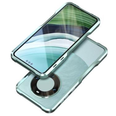 Imagem de IBLuon Capa para Huawei Mate 60 Pro/60, capa de telefone com moldura de metal de alumínio fina e rígida com borda elevada à prova de choque capa de proteção para mulheres homens, verde, 60