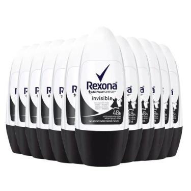 Imagem de Kit Desodorante Roll On Rexona Invisible Feminino 50ml - 12 Unidades