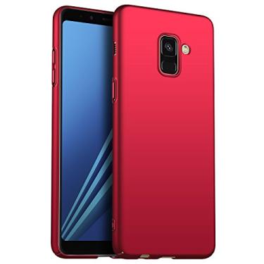 Imagem de GOGODOG Capa para Samsung Galaxy A8 (2018) / Galaxy A8 Plus (2018), ultra fina mate anti-deslizamento de arranhões resistente para Samsung A8 / A8 (A8 Plus, vermelho)