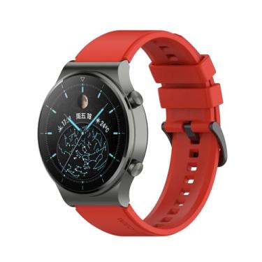 Imagem de SKXMOD Pulseira de relógio 22 mm pulseira oficial, para Huawei GT 2 GT2 Pro substituições de smartwatch original cinto de relógio masculino (cor: vermelho, tamanho: para honra mágica)