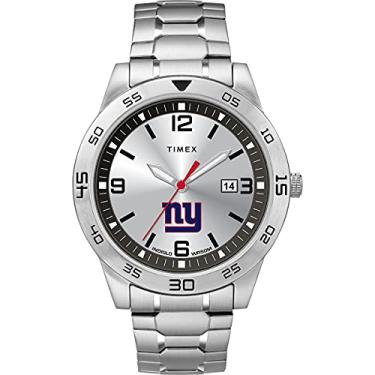 Imagem de Timex Tribute Relógio masculino Citation de quartzo de 42 mm com pulseira de aço inoxidável, New York Giants, One Size, Relógio de quartzo
