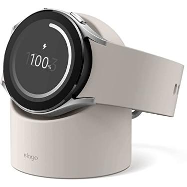 Imagem de elago GW2 compatível com carregador de relógio Samsung para Galaxy Watch 4/4 Classic / 3 / Active (40 ~ 46 mm) - [Pedra] [Cabo de carregamento não incluído]