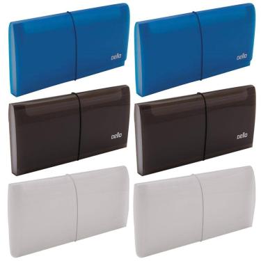 Imagem de Kit 6 Pastas Sanfonadas Porta Cheques Recibos 12 Divisórias Elástico Dello Cores