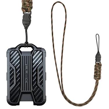 Imagem de LIUGX Porta-crachá, fivela destacável com corda trançada, forte e resistente, leve e durável, carretel de crachá de identificação resistente a impactos