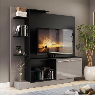 Imagem de Home Theater Denver P/tv Ate 55" Preto Acet Tx C/ Lacca Fume