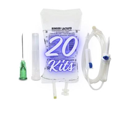Imagem de RINGER LACTATO 500ML COM EQUIPO E AGULHA 25X8 COM 20 UNIDADES
