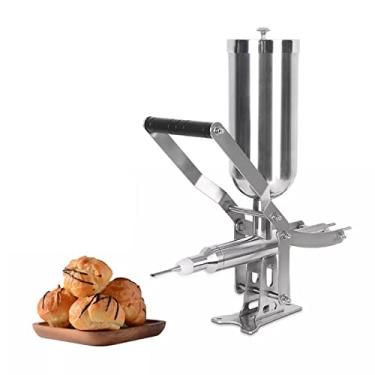 Imagem de Enchedor manual, máquina de enchimento de geléia de frutas latinas 5L, máquina de enchimento comercial de churros de frutas em aço inoxidável com bico de tubulação, para hotéis, cafeterias, padarias