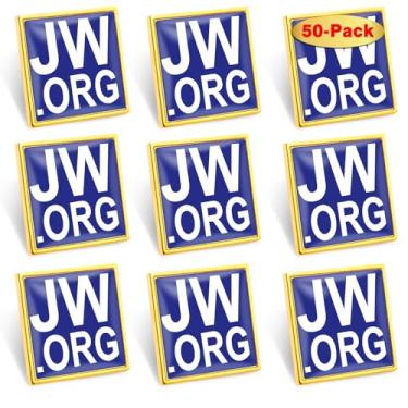 Imagem de 12/50/100 Alfinetes de lapela Jw.org a granel - Broche de metal Testemunhas de Jeová para homens mulheres roupas bolsas chapéus, 28mm, Metal, Sem Pedra Preciosa