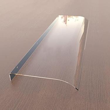 Imagem de Toldo de varanda da porta da frente Toldo de varanda ao ar livre Abrigo de chuva transparente transparente de policarbonato invisível Espessura da cobertura do telhado: 3,5 mm, transparente,