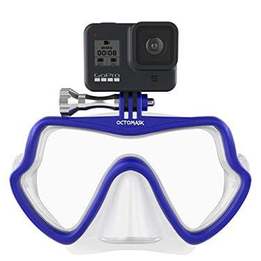 Imagem de OCTOMASK - Máscara de mergulho sem moldura com suporte para todas as câmeras GoPro Hero para mergulho, snorkeling, mergulho livre (azul)..