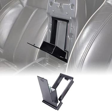 Imagem de Caixa de armazenamento oculta para apoio de braço do carro compatível com Hummer H3 2005-2009 console central corrimão caixa organizadora de privacidade bandeja de armazenamento apoio de braço caixa de armazenamento recipiente inserção de palete acessórios interiores