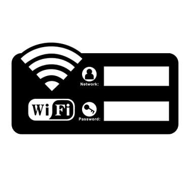 Imagem de Placa Wifi, placa acrílica de senha WiFi, autoadesivo de 25,4 x 15,2 cm, fácil montagem, uso externo/doméstico/comercial