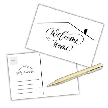 Imagem de Lashicorn Cartões postais Welcome Home from Realtor | Pacote com 30 10 x 15 cm Cartões de agradecimento para casa nova empréstimo imobiliário para clientes em massa novos agentes marketing moderno e