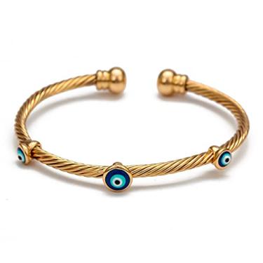 Imagem de COLORFUL BLING Conjunto de pulseira com olho turco, ajustável, boa sorte, para mulheres, homens, joias, amuleto, amizade, família, feito à mão, proteção turca, embutimento feito à mão, torcido