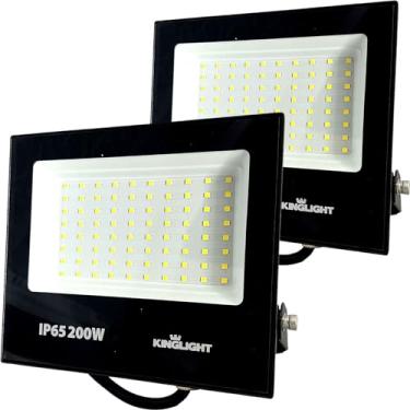 Imagem de Kit 2 Refletor 200W Led Branco Frio 6500K IP65 16000lm Kinglight