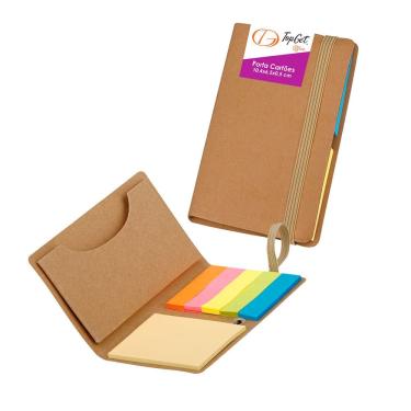Imagem de Porta Cartões com Blocos Adesivados e Anotações 10x6cm Hilo TopGet 