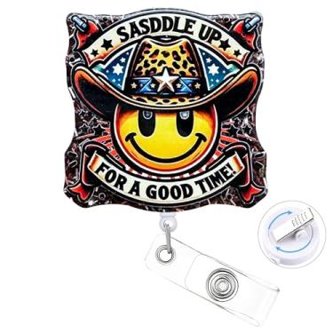 Imagem de HASFINE Porta-crachá engraçado com clipe jacaré, charmoso carretel retrátil para hospital, escola, local de trabalho - presente divertido para enfermeiros, equipe médica e professores