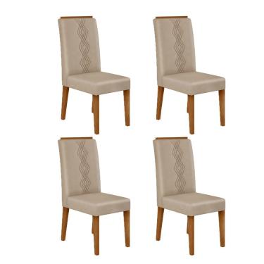 Imagem de Conjunto com 04 Cadeiras Yasmin Freijó Veludo Kraft DJ Móveis