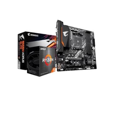 Imagem de Kit Upgrade AMD Ryzen 5 5600G Placa Mãe Gigabyte B550M Aorus Elite