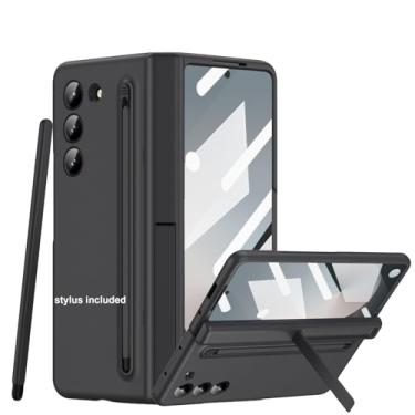 Imagem de Libeagle Capa para Samsung Galaxy Z Fold 6 com novo suporte Slim S Pen (2024) e caneta genérica, protetor de tela, proteção de dobradiça e proteção da câmera, capa fina e fina com suporte 5G 2024,