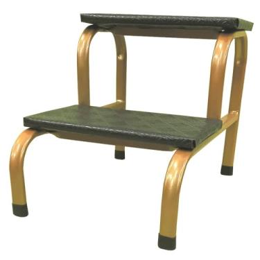 Imagem de Escada Escadinha Para Obeso 2 Degraus Dourada Maca e Depilação Estética