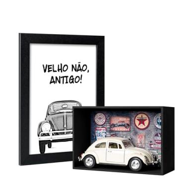 Imagem de Miniatura Fusca Branco Kit Expositor e Quadro