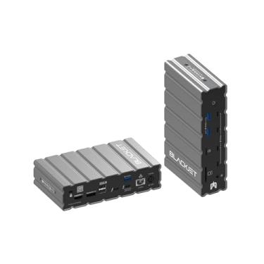 Imagem de Blackjet Estação de ancoragem RX-4 Raiden Thunderbolt 4 com 17 portas, USB-C, USB-A, RJ45, HDMI, DisplayPort, áudio, SD, microSD, USB4, Thunderbolt Share, Mac mini M4, MacBook, cinza espacial, Apple