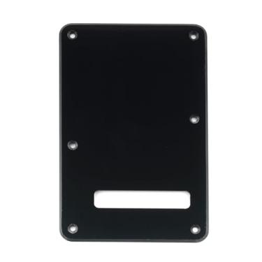 Imagem de Musiclily 6 Furos Escudo Traseiro Back Plate para Guitarra Fender EUA/Mexicana Made Stratocaster Standard Estilo Moderno,1 Camada Preto
