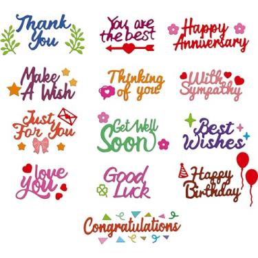 Imagem de Blessings Word Die Cut for Card Making Blessing Word Metal Cutting Dies Parabéns Die Cuts, Happy Birthday Embossing Stencils Template for DIY Scrap-Booking Decor (Palavras de bênção)