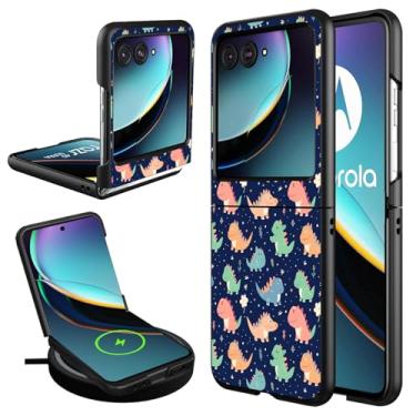 Imagem de CAPAUNVDA Capa para Motorola Razr 2024, capa para Moto Razr 50, ultrafina, fina, rígida, à prova de impacto, para Moto Razr 2024, estampa de dinossauro