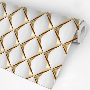 Imagem de Papel de Parede Decorativo 3D Losango Dourado, 5m x 45cm (2)