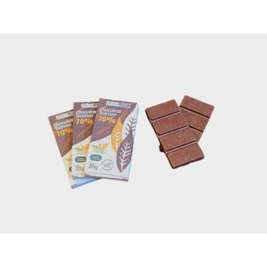 Imagem de Tablete de Chocolate 70% cacau s/leite - kit c/3 unidades de 20g cada - Cacauway
