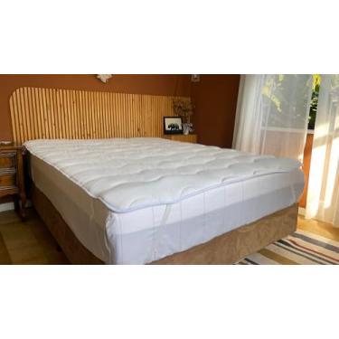 Imagem de Pillow Top Queen 160 x 200 cm 5 cm espessura - Tecido Percal Sublime - Fibrasca - Branco