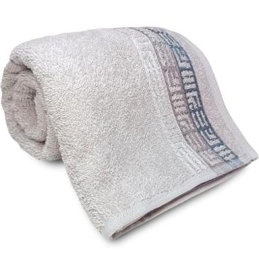 Imagem de Toalha de Banho Karsten Laurea 100% Algodão - Barra em Floral Grossa Macia Antipilling - 70 x 135 (Bosco Cinza 80152/2)