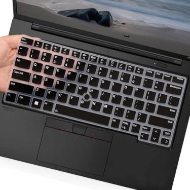 Imagem de Capa de teclado para laptop Lenovo Thinkpad x1 Carbon Gen 11/10 35.6 cm, ThinkPad T14 T14s Gen 4/3, ThinkPad L14 P14s Gen 3, ThinkPad X1 Yoga Gen 8/7, Thinkpad E14 Gen 5 Laptop Preto