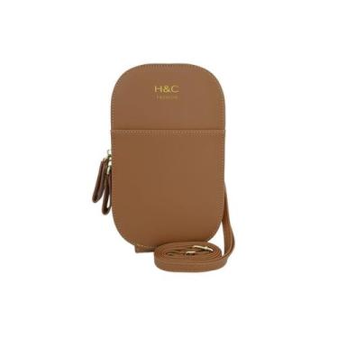 Imagem de BOLSA CARTEIRA FEMININA TRANSVERSAL PORTA CELULAR Marrom Claro - Flami