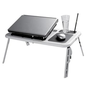 Imagem de Mesa Notebook Com Cooler Dobrável E Ajustável com Copo - Tomate