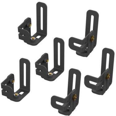 Imagem de Suportes Home Theater Caixa Som Ajusta Inclina 6Pç - Preto - Multiform