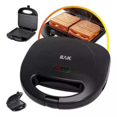 Imagem de Misteira Sanduicheira Elétrica Bak Grill Prime Inox 750w Portátil Pote